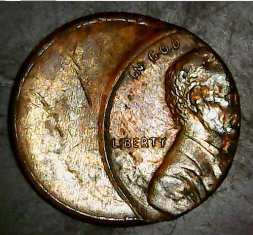 Dateless-US-Lincoln-Penny-Off-Center-Coin!